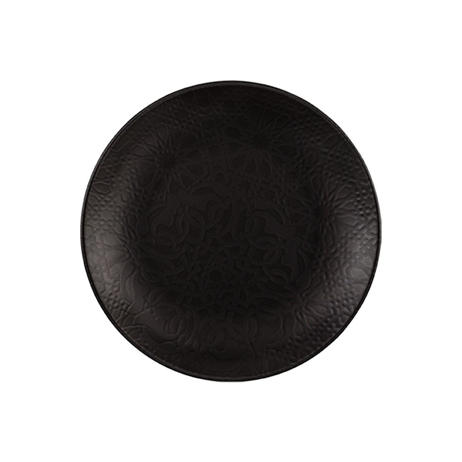 2515 Ent 19 cm Düz Tabak Mat Siyah