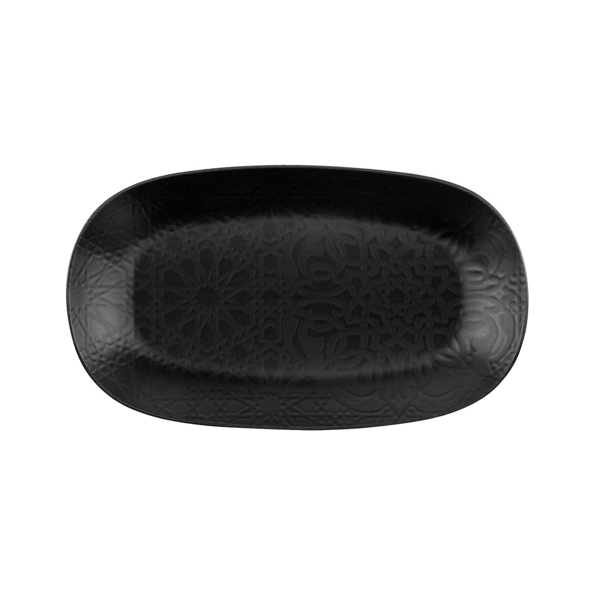 2515 Ent 24 cm Kayık Tabak Mat Siyah