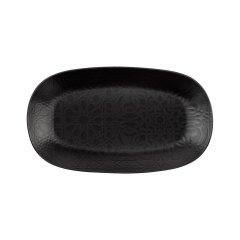 2515 Ent 24 cm Kayık Tabak Mat Siyah