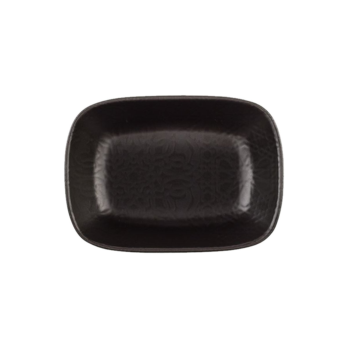 2515 Ent 17 cm Kare Kayık Tabak Mat Siyah