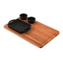 LAVA TAVA 12X15 CM AHŞAP ALTLIKLI SERVİS SUNUM SET